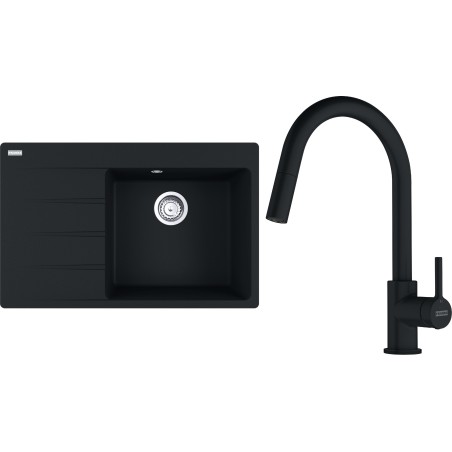 Set Franke G291MČ (dřez CNG 611-78 TL/7 Matná černá + baterie FC 6051.901 LINA Matná černá)
