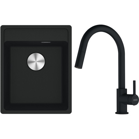 Set Franke G293MČ (dřez MRG 610-37 RTL Matná černá + baterie FC 6051.901 LINA Matná černá)