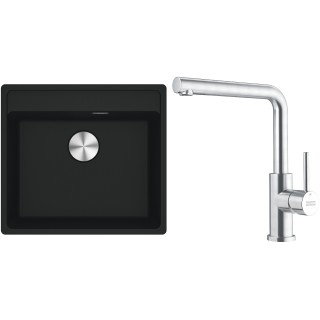 Set Franke G297MČ (dřez MRG 610-52 RTL Matná černá + baterie FC 6985.501 SMART GLENDA Celonerez)