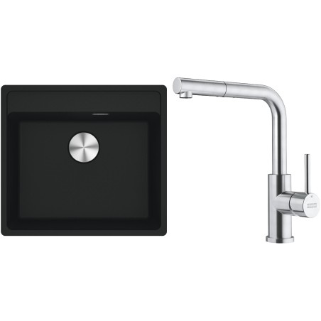 Set Franke G298MČ (dřez MRG 610-52 RTL Matná černá + baterie FC 6986.501 SMART GLENDA Celonerez)