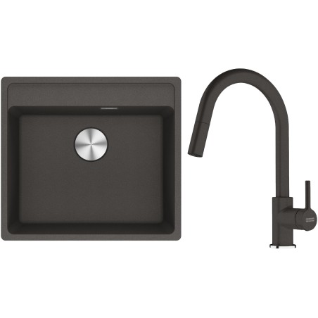 Set Franke G296ŠB (dřez MRG 610-52 RTL Šedá břidlice + baterie FC 6051.088 LINA Šedá břidlice)