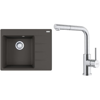 Set Franke G284ŠB (dřez CNG 611-62 TL/2 Šedá břidlice + baterie FC 6986.501 SMART GLENDA Celonerez)