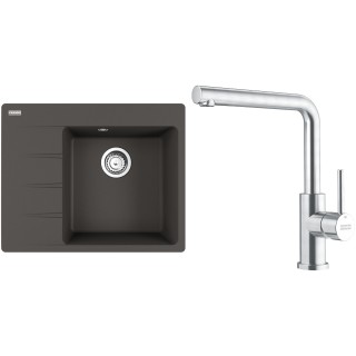 Set Franke G281ŠB (dřez CNG 611-62 TL/7 Šedá břidlice + baterie FC 6985.501 SMART GLENDA Celonerez)