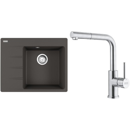 Set Franke G283ŠB (dřez CNG 611-62 TL/7 Šedá břidlice + baterie FC 6986.501 SMART GLENDA Celonerez)