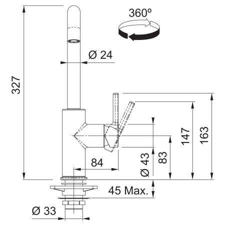 Kuchyňská baterie Franke FN 5540.084 URBAN 2.0 Šedý kámen