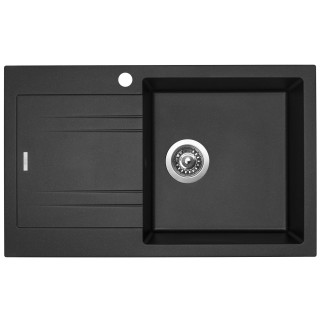 Kuchyňský dřez Sinks Linea 780 Metalblack 74, s otvorem, pravý
