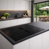 Varná deska s odsáváním Faber GALILEO PURE BLACK A83 Černé sklo mat