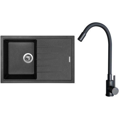 Set Sinks G29074 (dřez Best 780 Metalblack 74 + baterie Elasta Černá matná)
