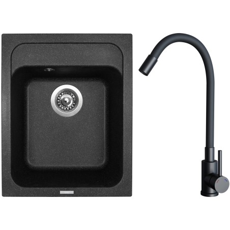 Set Sinks G29230 (dřez Classic 400 Granblack 30 + baterie Elasta Černá matná)