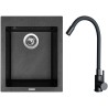 Set Sinks G29874 (dřez Cube 410 Metalblack 74 + baterie Elasta Černá matná)