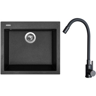 Set Sinks G30830 (dřez Cube 560 Granblack 30 + baterie Elasta Černá matná)