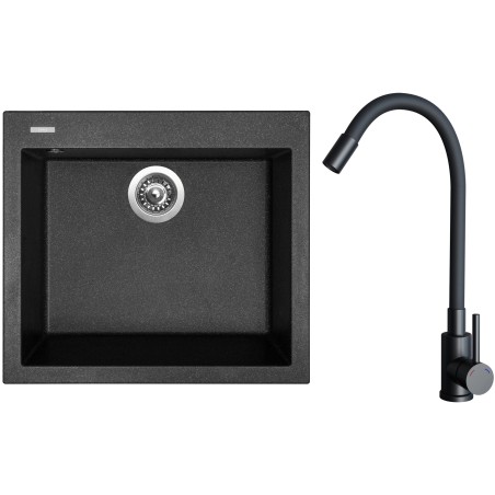 Set Sinks G30830 (dřez Cube 560 Granblack 30 + baterie Elasta Černá matná)