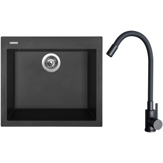 Set Sinks G30826 (dřez Cube 560 Pureblack 26 + baterie Elasta Černá matná)