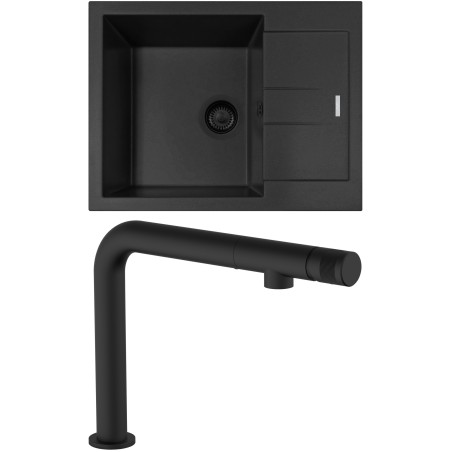 Set Sinks G270N6 (dřez Amanda 650 NANO BL Nanoblack N6 + baterie Comforta Nanoblack N6)