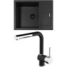 Set Sinks G272N6 (dřez Amanda 650 NANO BL Nanoblack N6 + baterie Mix 3 P Nanoblack N6)