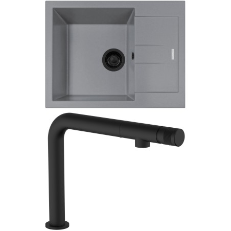 Set Sinks G270N4 (dřez Amanda 650 NANO BL Nanogrey N4 + baterie Comforta Nanoblack N6)