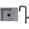 Set Sinks G271N4 (dřez Amanda 650 NANO BL Nanogrey N4 + baterie Eva P Nanoblack N6)