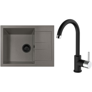 Set Sinks G273N3 (dřez Amanda 650 NANO BL Nanotruffle N3 + baterie Mix 35 Nanoblack N6)