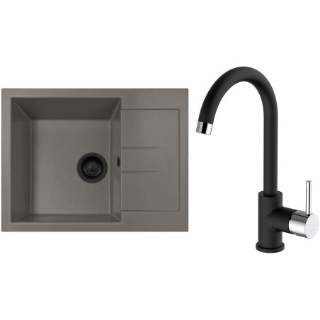 Set Sinks G273N3 (dřez Amanda 650 NANO BL Nanotruffle N3 + baterie Mix 35 Nanoblack N6)