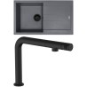 Set Sinks G280N4 (dřez Amanda 860 NANO BL Nanogrey N4 + baterie Comforta Nanoblack N6)