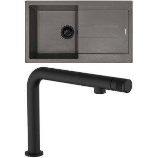 Set Sinks G280N3 (dřez Amanda 860 NANO BL Nanotruffle N3 + baterie Comforta Nanoblack N6)