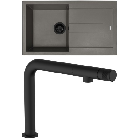 Set Sinks G280N3 (dřez Amanda 860 NANO BL Nanotruffle N3 + baterie Comforta Nanoblack N6)