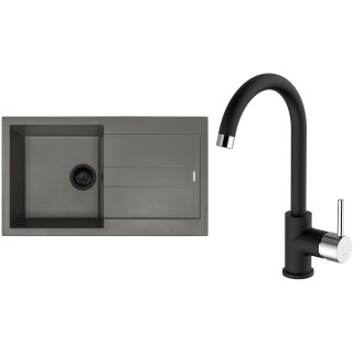 Set Sinks G283N3 (dřez Amanda 860 NANO BL Nanotruffle N3 + baterie Mix 35 Nanoblack N6)