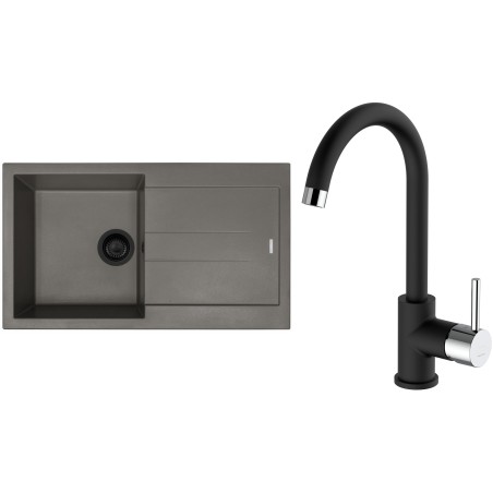 Set Sinks G283N3 (dřez Amanda 860 NANO BL Nanotruffle N3 + baterie Mix 35 Nanoblack N6)