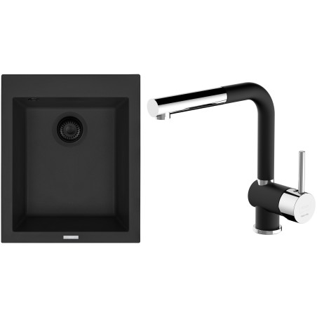 Set Sinks G302N6 (dřez Cube 410 NANO BL Nanoblack N6 + baterie Mix 3 P Nanoblack N6)