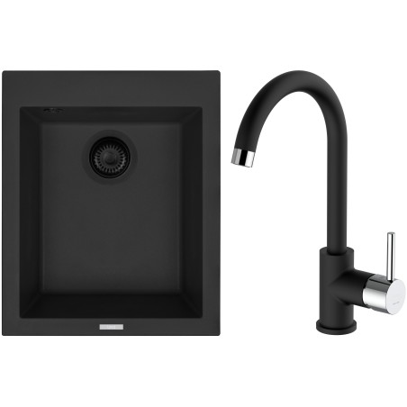 Set Sinks G303N6 (dřez Cube 410 NANO BL Nanoblack N6 + baterie Mix 35 Nanoblack N6)