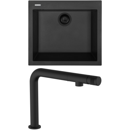 Set Sinks G310N6 (dřez Cube 560 NANO BL Nanoblack N6 + baterie Comforta Nanoblack N6)