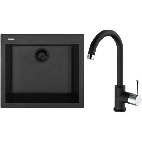 Set Sinks G313N6 (dřez Cube 560 NANO BL Nanoblack N6 + baterie Mix 35 Nanoblack N6)