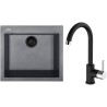 Set Sinks G313N4 (dřez Cube 560 NANO BL Nanogrey N4 + baterie Mix 35 Nanoblack N6)