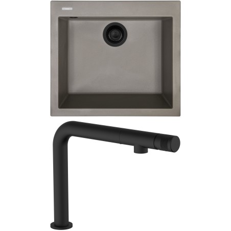 Set Sinks G310N3 (dřez Cube 560 NANO BL Nanotruffle N3 + baterie Comforta Nanoblack N6)