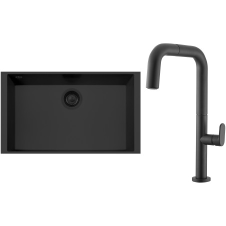 Set Sinks G315N6 (dřez Cube 690U NANO BL Nanoblack N6 + baterie Eva P Nanoblack N6)