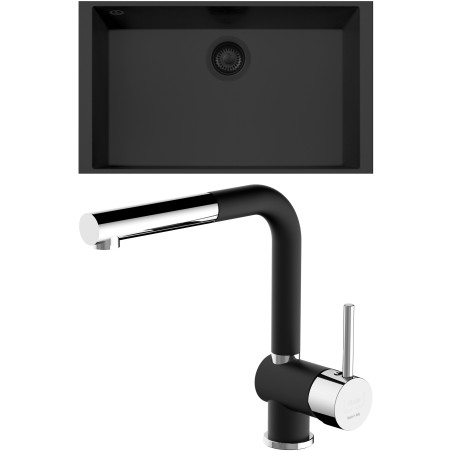 Set Sinks G316N6 (dřez Cube 690U NANO BL Nanoblack N6 + baterie Mix 3 P Nanoblack N6)