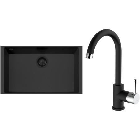 Set Sinks G317N6 (dřez Cube 690U NANO BL Nanoblack N6 + baterie Mix 35 Nanoblack N6)