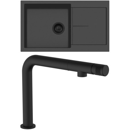 Set Sinks G322N6 (dřez Infinity 860 NANO BL Nanoblack N6 + baterie Comforta Nanoblack N6)