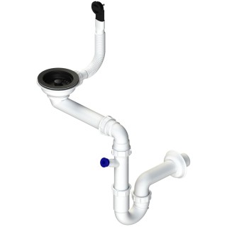 Sifon Sinks SPNG3SBL 3 1/2" pro granitové dřezy, s extra úsporou místa, černé komponenty