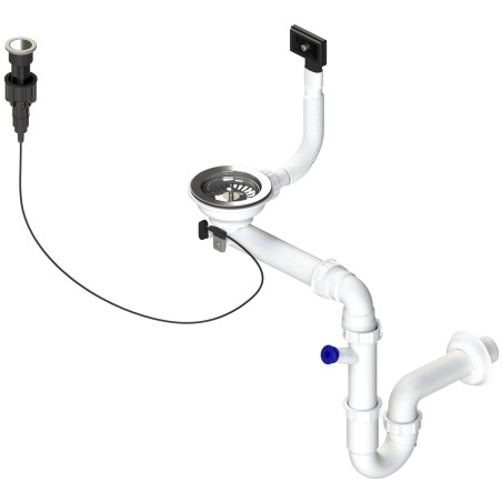 Sifon Sinks SPNS3SXCC 3 1/2" pro nerezové dřezy, s extra úsporou místa, s excentrickým ovladačem (clic-clac)
