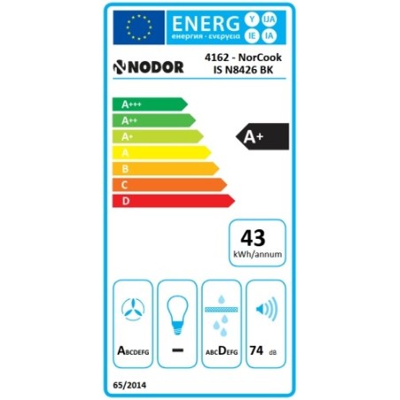 Indukční varná deska s odsáváním Nodor NorCook IS N7426 BK, Černé sklo
