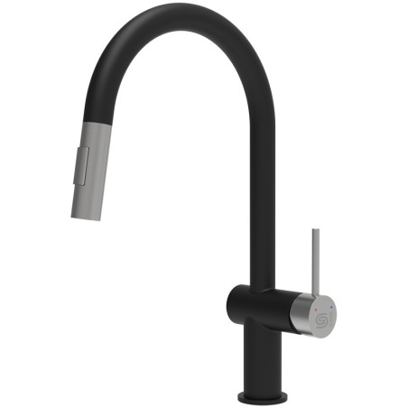 Kuchyňská baterie StrongSinks S3 Neris Černá matná, nerezová koncovka