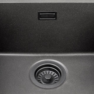 Úsporný sifon StrongSinks S3 523413, pro granitové dřezy, černý sítkový ventil