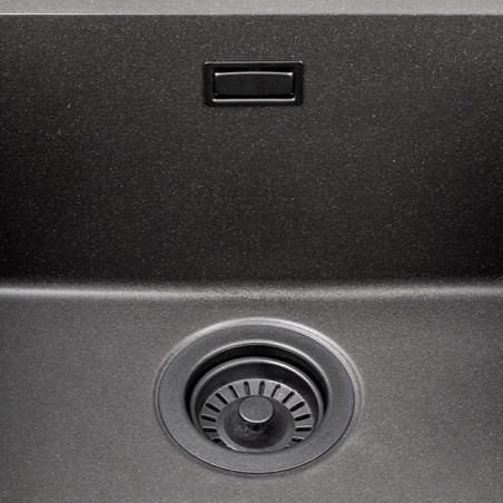Úsporný sifon StrongSinks S3 523413, pro granitové dřezy, černý sítkový ventil
