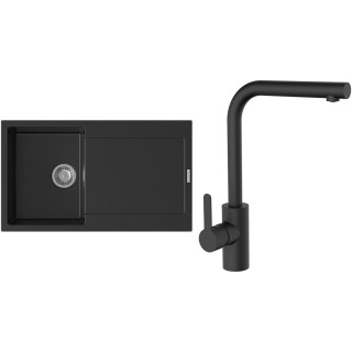 Set StrongSinks S3 (dřez Zala 860 Černá + baterie Ipoly Černá matná)