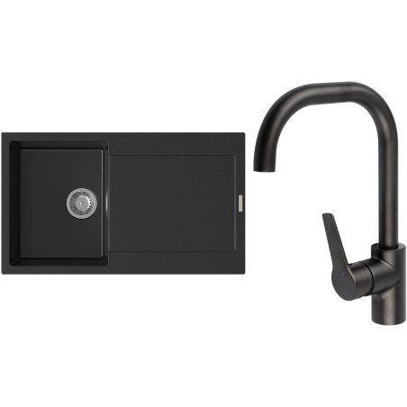 Set StrongSinks S3 (dřez Zala 860 Černá + baterie Garonne Černá matná)