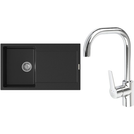 Set StrongSinks S3 (dřez Zala 860 Černá + baterie Garonne Chrom)