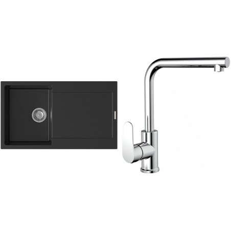 Set StrongSinks S3 (dřez Zala 860 Černá + baterie Stréva Chrom)