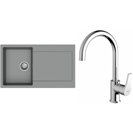 Set StrongSinks S3 (dřez Zala 860 Šedá + baterie Rhona Chrom)