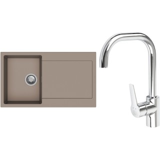 Set StrongSinks S3 (dřez Zala 860 Béžová + baterie Garonne Chrom)